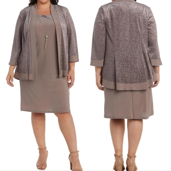 R&M Richards 7597W Short Plus Size 22W Jacket Dress - Picture 1 of 12